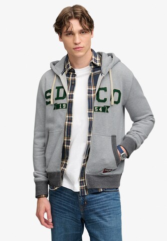 Veste de survêtement Superdry & Co en gris : devant