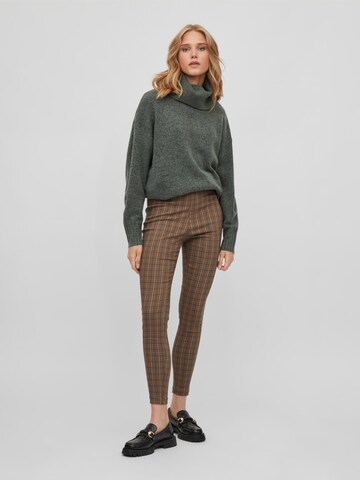 VILA Skinny Leggings 'VILaura Lou' in Brown