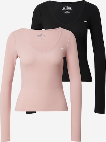 HOLLISTER Tričko – pink: přední strana