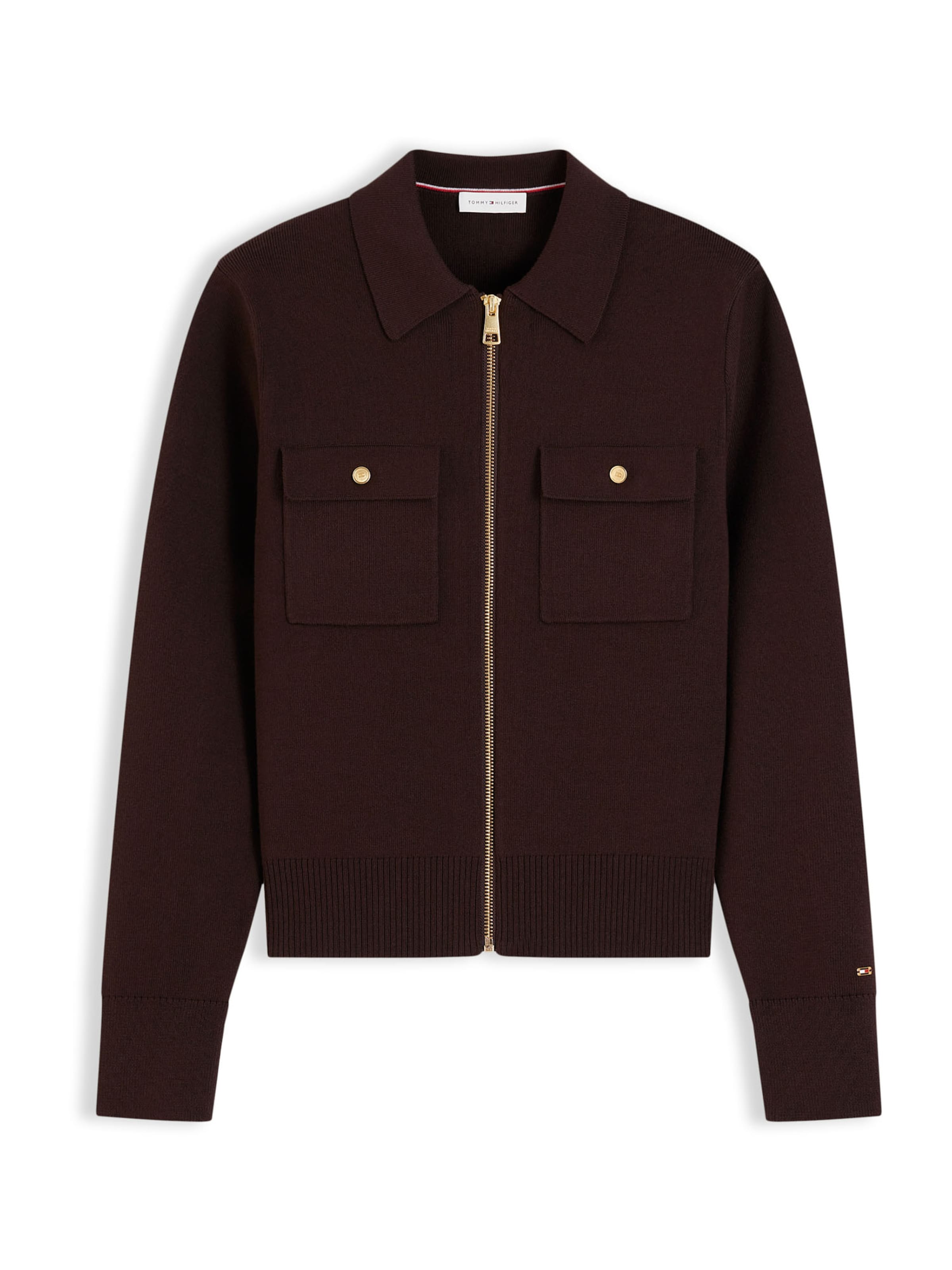 TOMMY HILFIGER Strickjacke in Braun: Vorderseite
