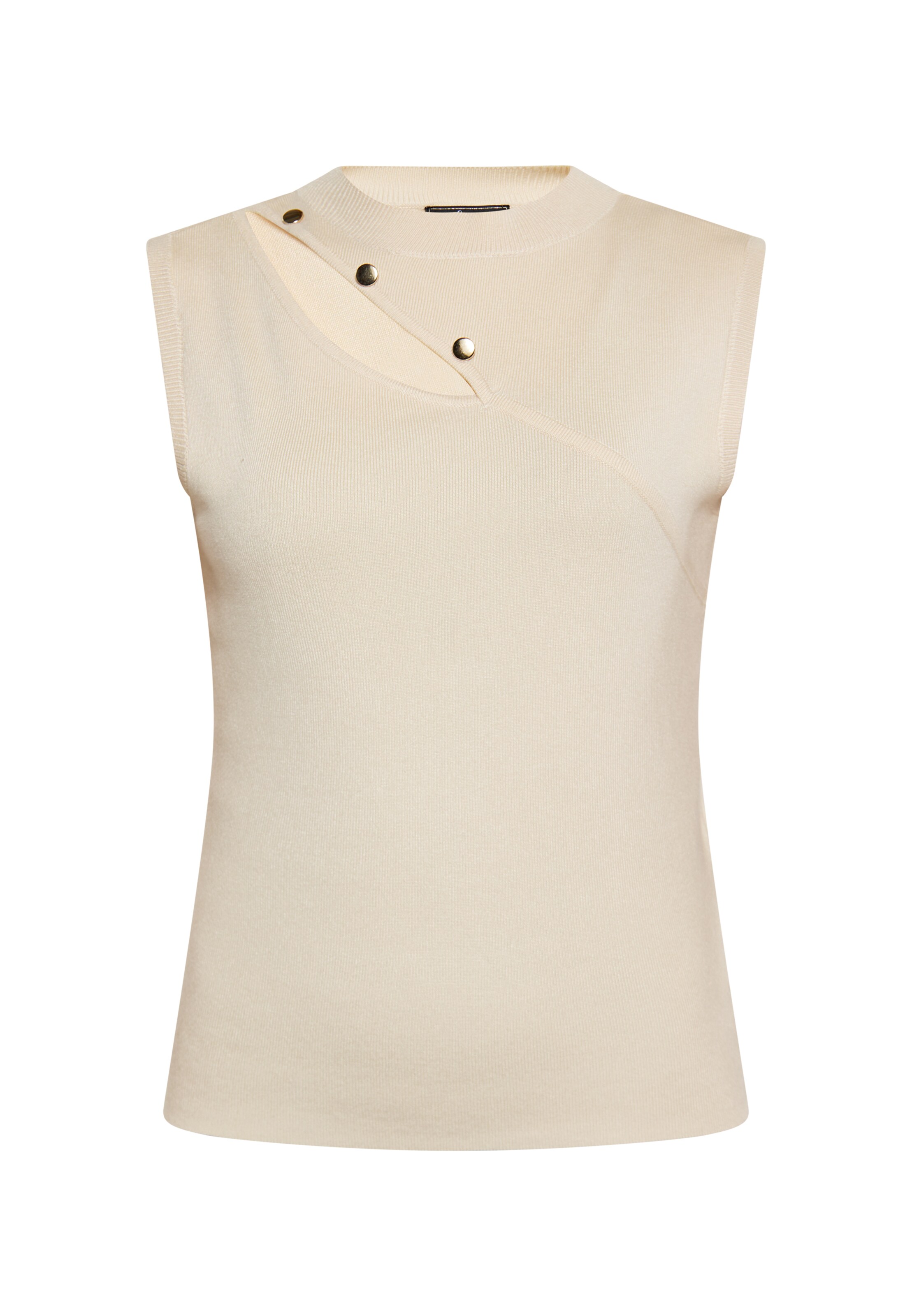 faina - Top de malha em bege: frente