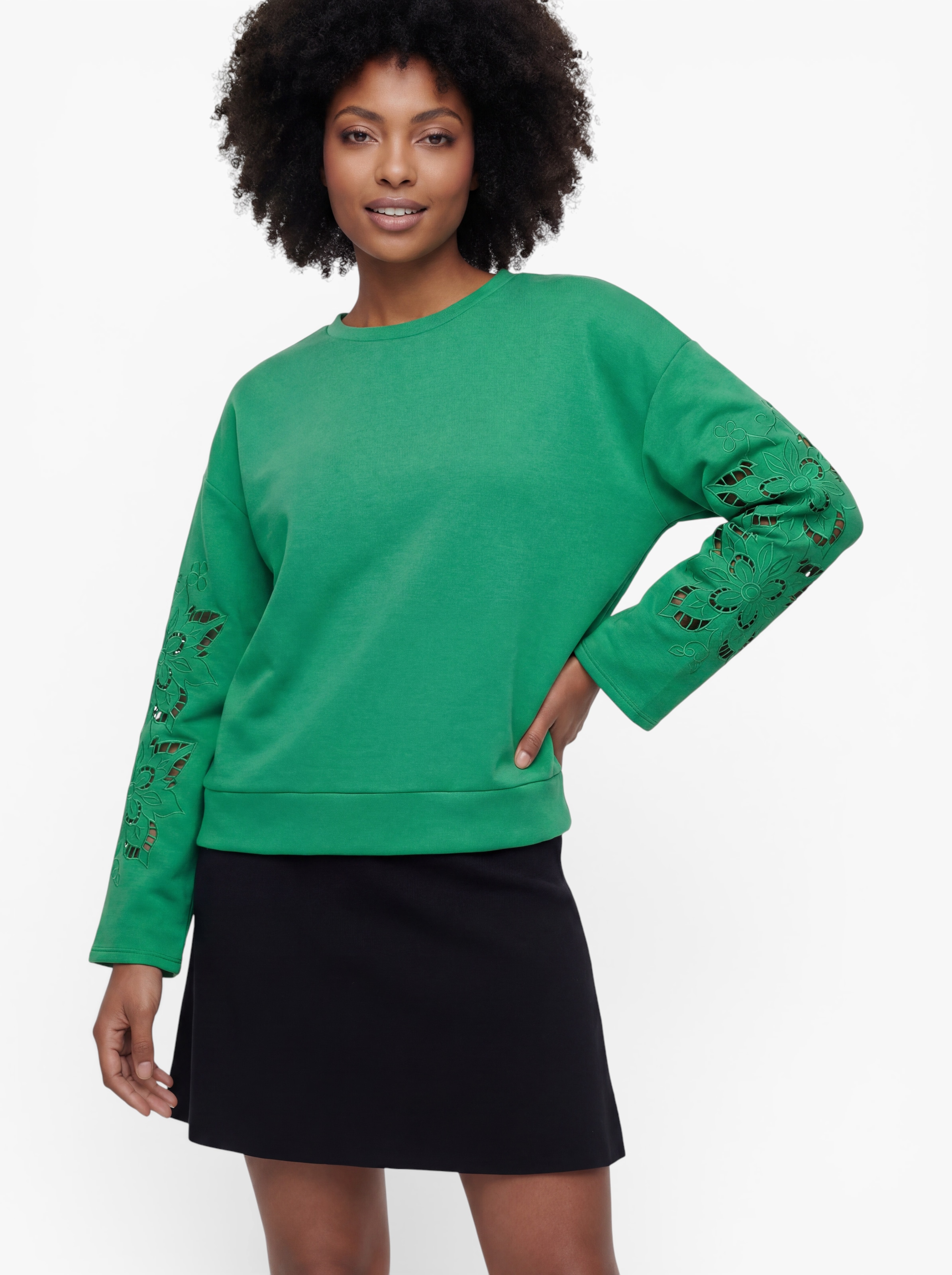 OBJECT - Sweatshirt 'OBJDORINA' em verde