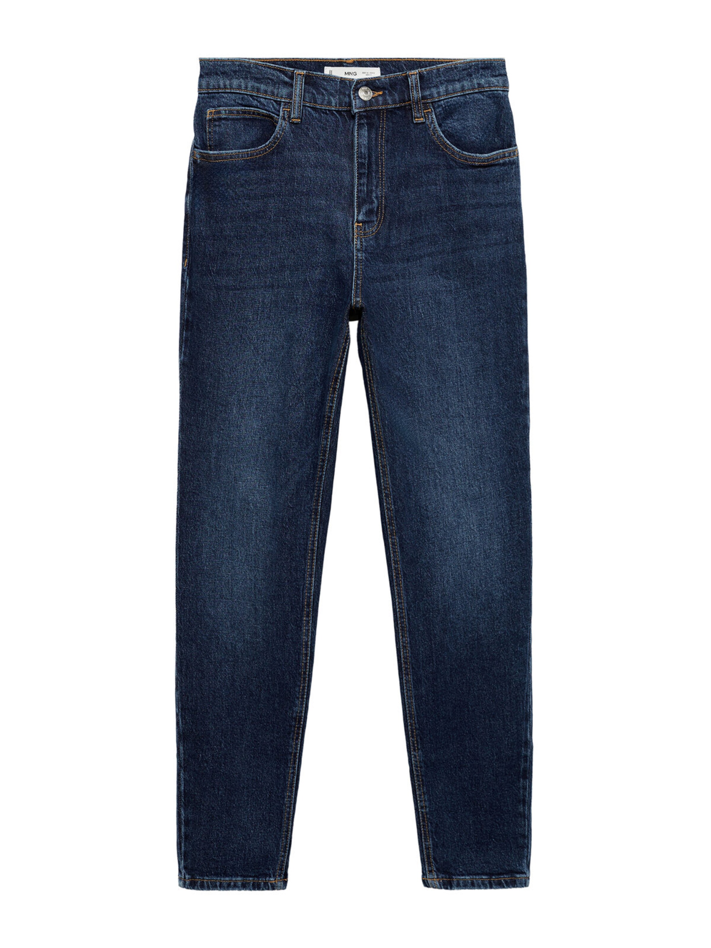 MANGO Slimfit Jeans in Blauw: voorkant