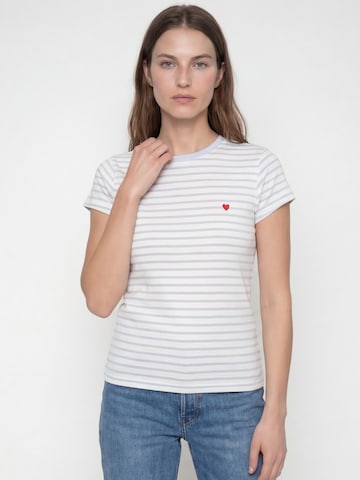 Antargo Shirt 'Women´s Stripes & Heart T-Shirt' in Blue: front