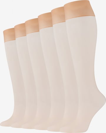 Chaussettes fines camano en beige : devant