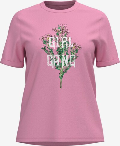 PIECES T-Shirt 'RIA' in grasgrün / pink / weiß, Produktansicht
