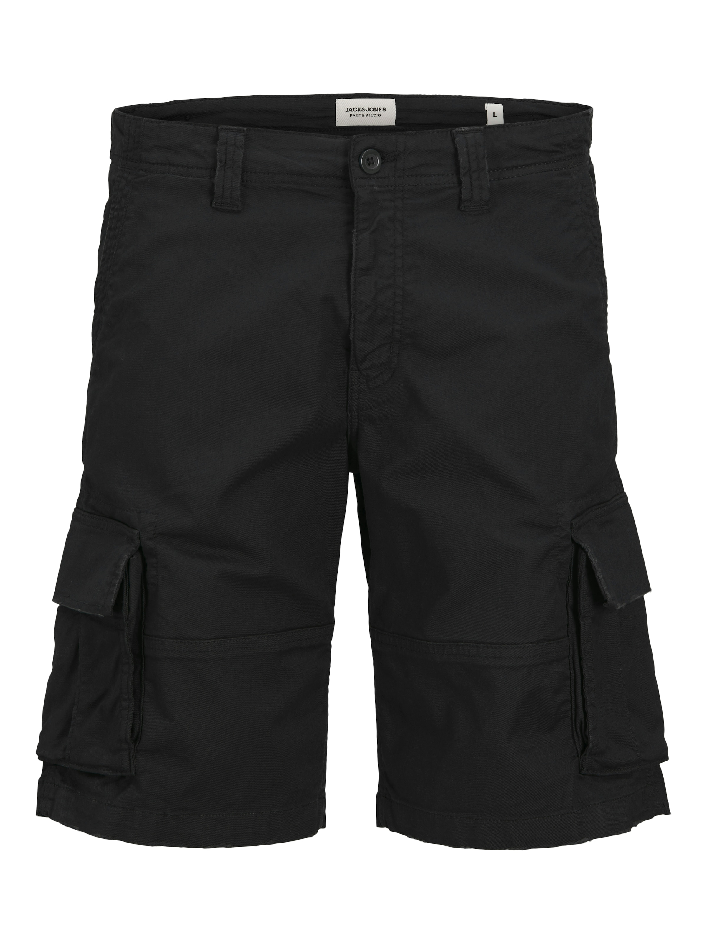 JACK & JONES Cargobroek 'JPSTCOLE SEBASTIAN' in Zwart: voorkant