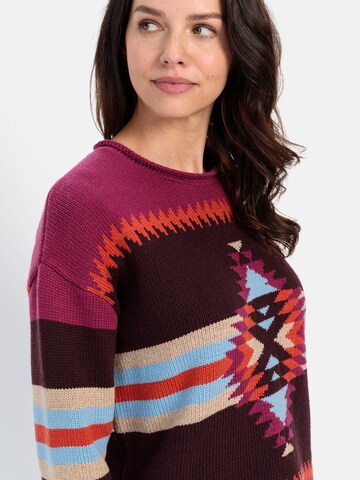 CAMEL ACTIVE Strickpullover mit eingearbeiteten Mustern in Lila