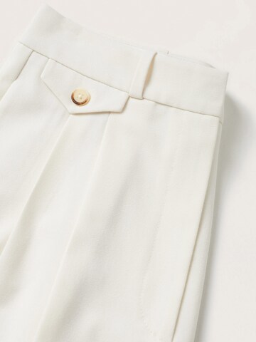 MANGO Loose fit Pleat-Front Pants 'JIM' in White