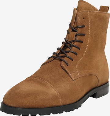 Henry Stevens Lace-Up Boots 'Wallace CDB' in Brown: front