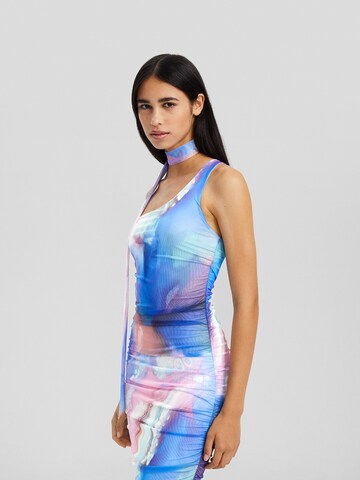 Bershka Cocktail Dress in Blue: front