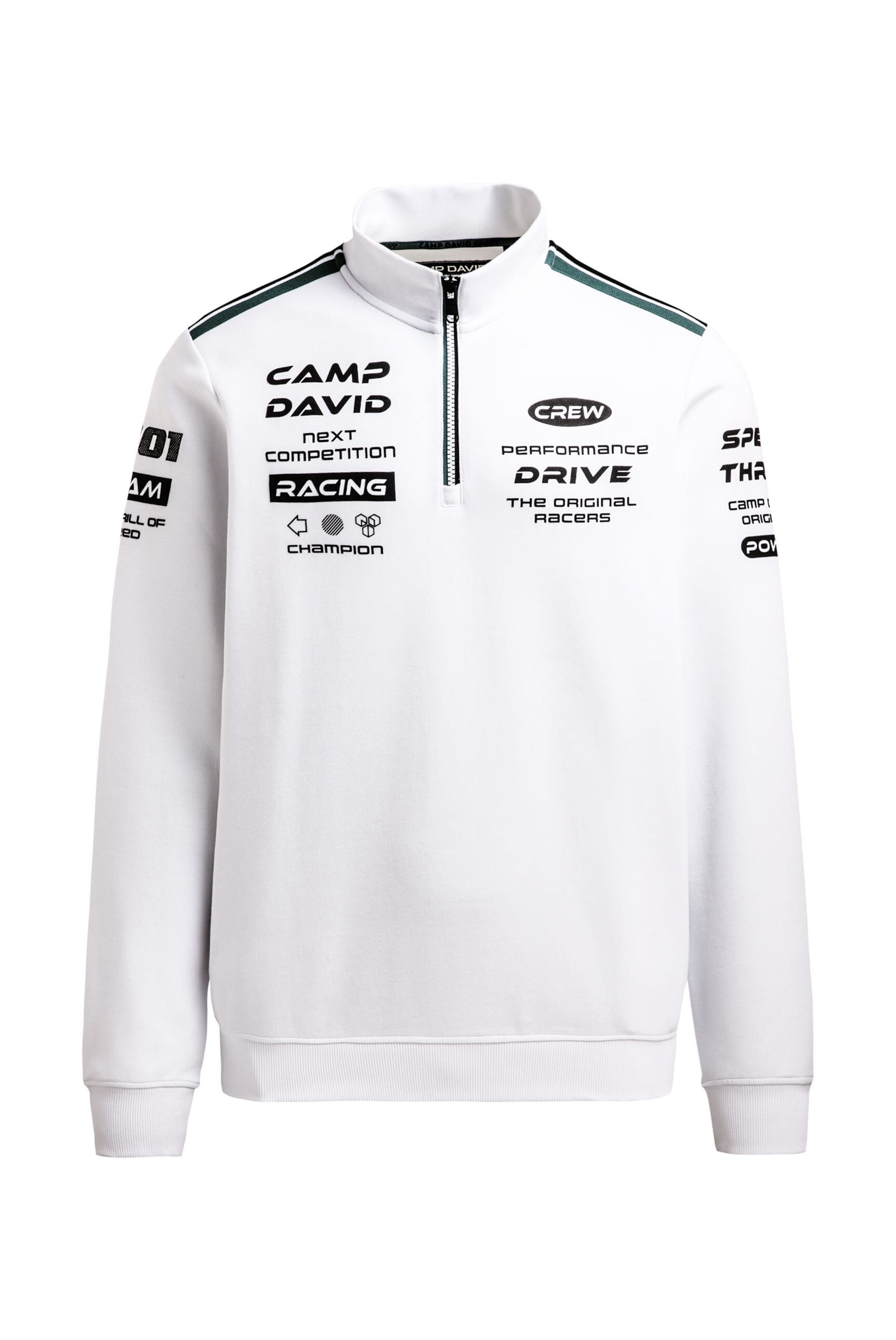 CAMP DAVID Sweatshirt in White: front