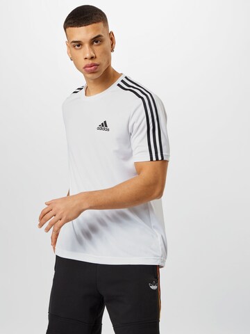 ADIDAS SPORTSWEAR Sportshirt 'Aeroready Designed To Move 3-Stripes' in Weiß: predná strana