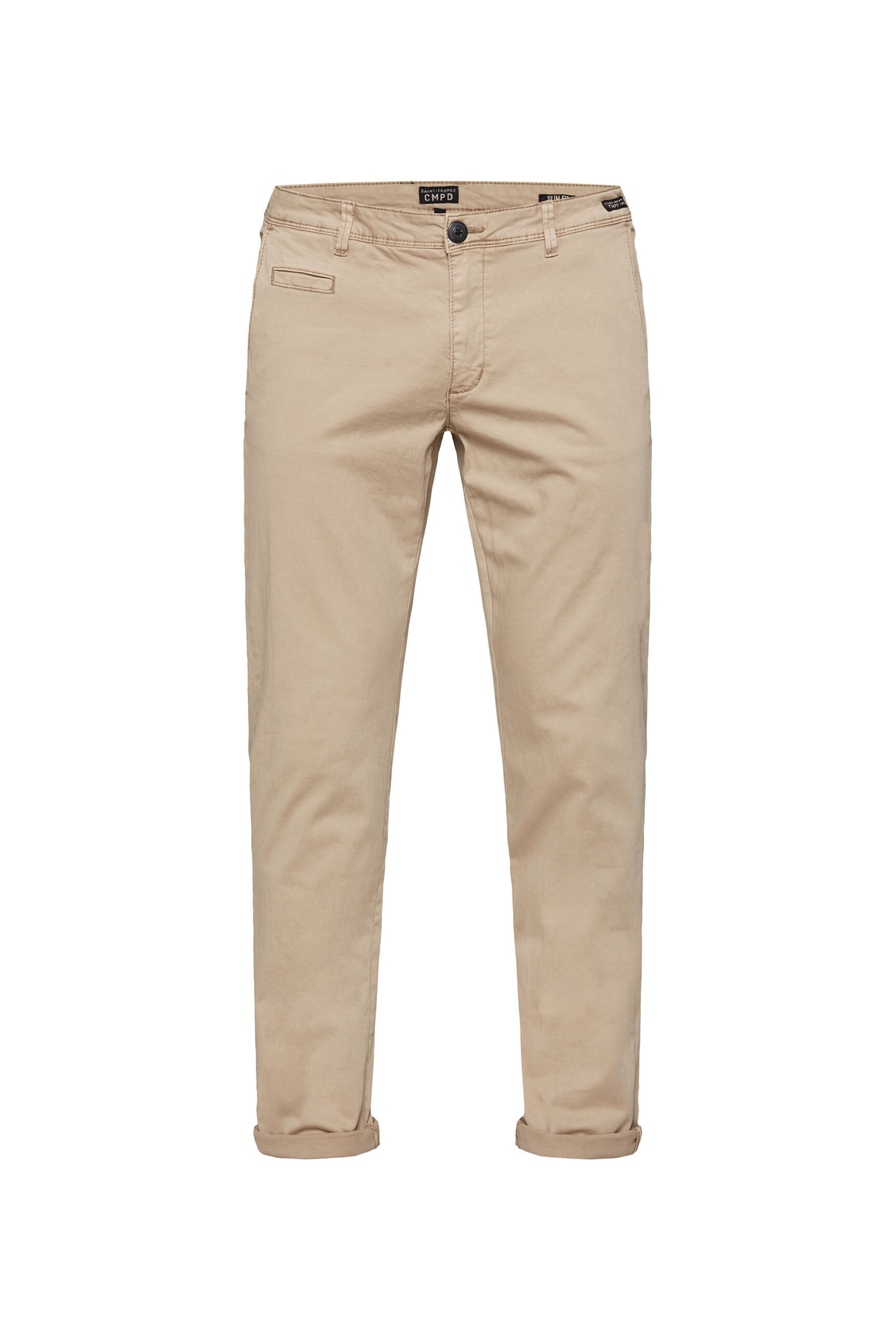 CMPD Regular Chino Pants in Beige: front