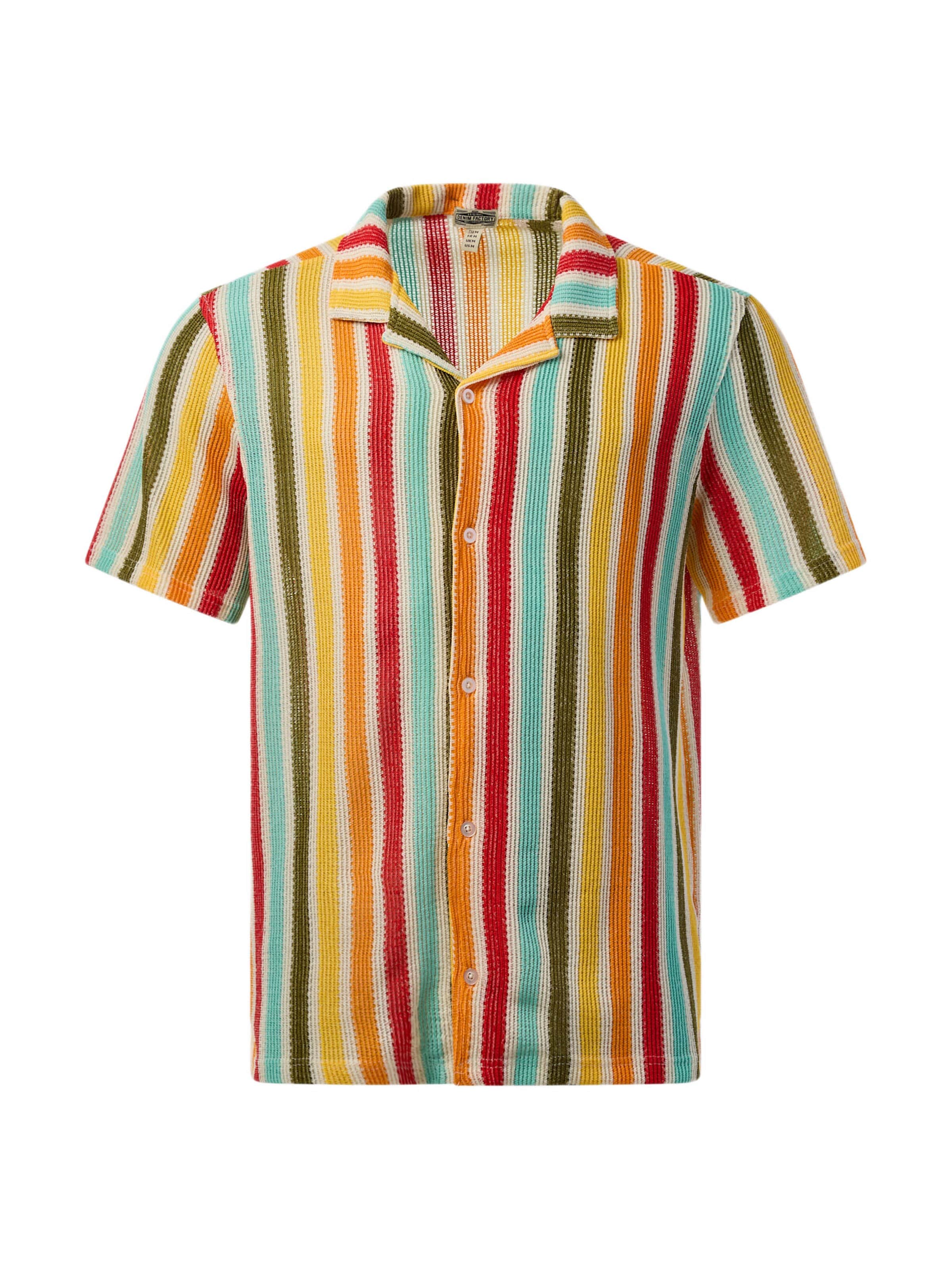 Denim Factory Comfort fit Button Up Shirt 'Resort' in Red: front