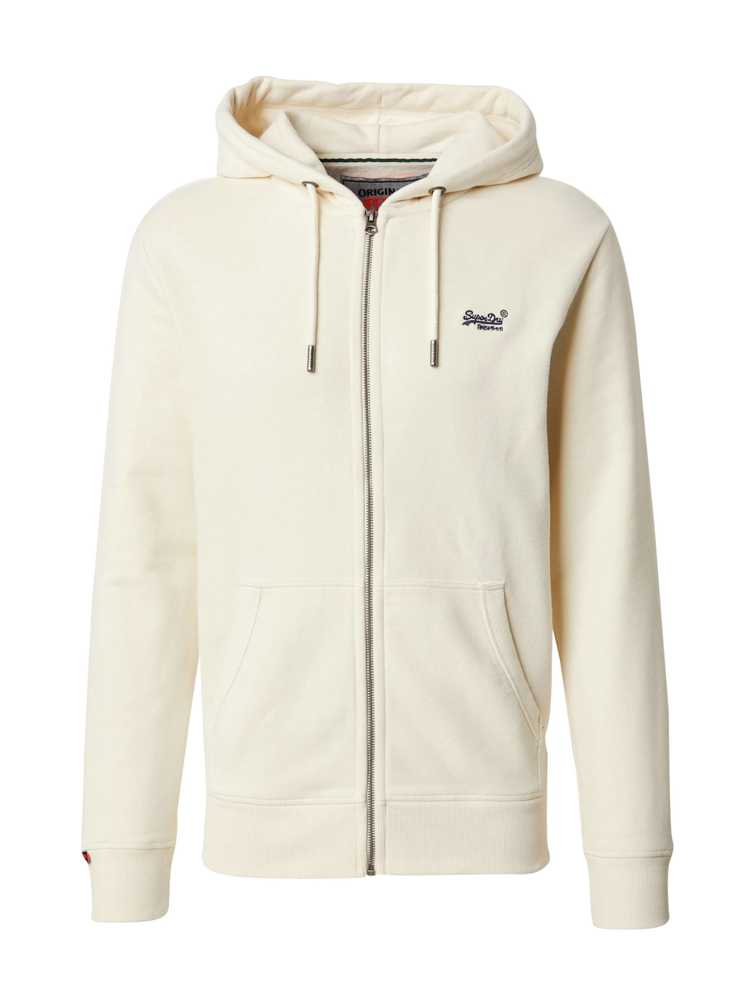 Giacca di felpa 'Essential' di Superdry in bianco: frontale