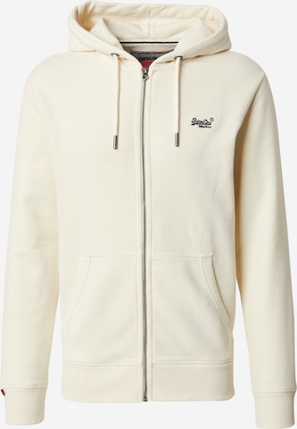 Superdry Кофта на молнии 'Essential' в Белый: спереди