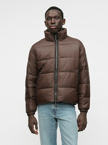 Abercrombie & Fitch Prehodna jakna | rjava barva: sprednja stran