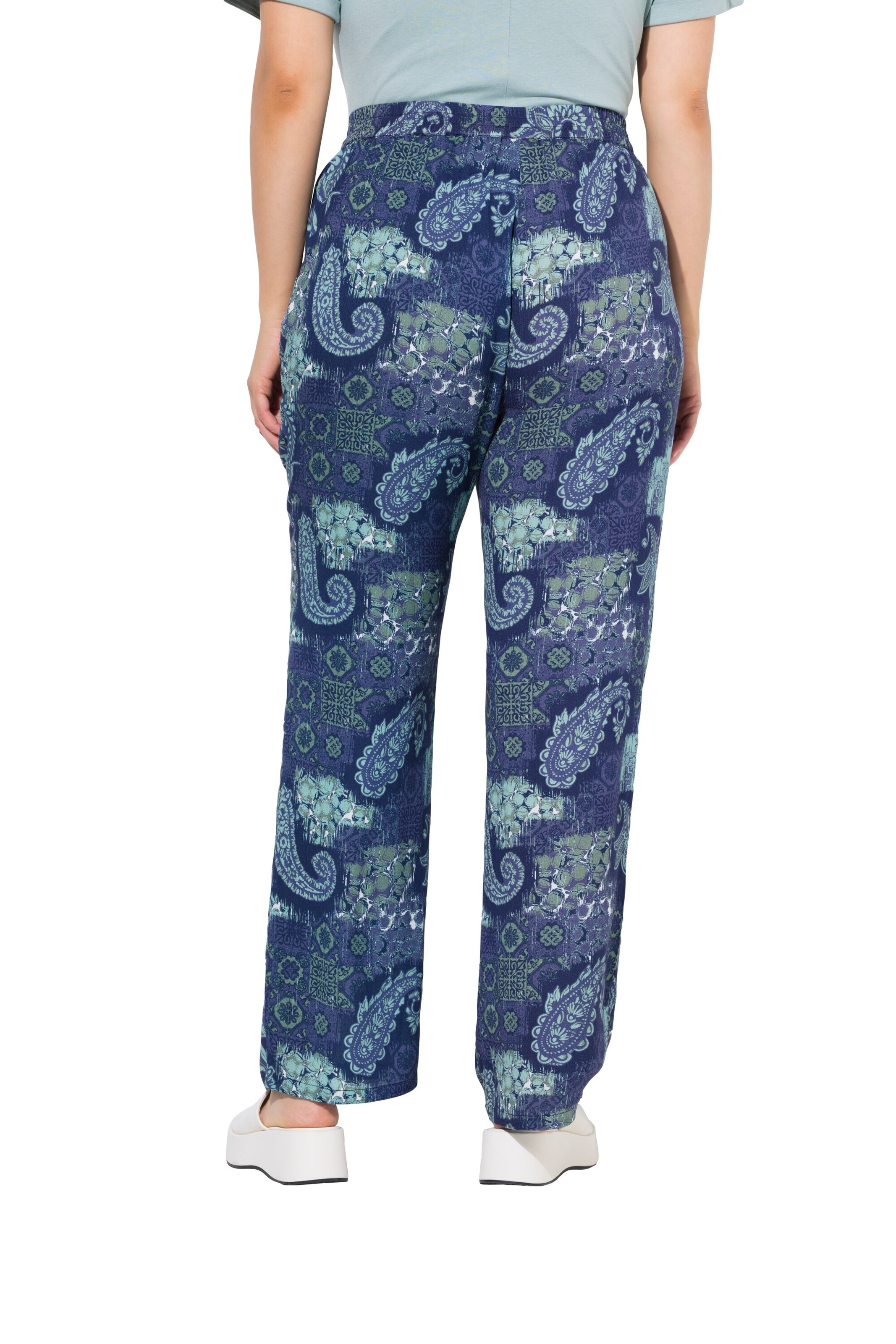 Ulla Popken Wide leg Broek in Blauw