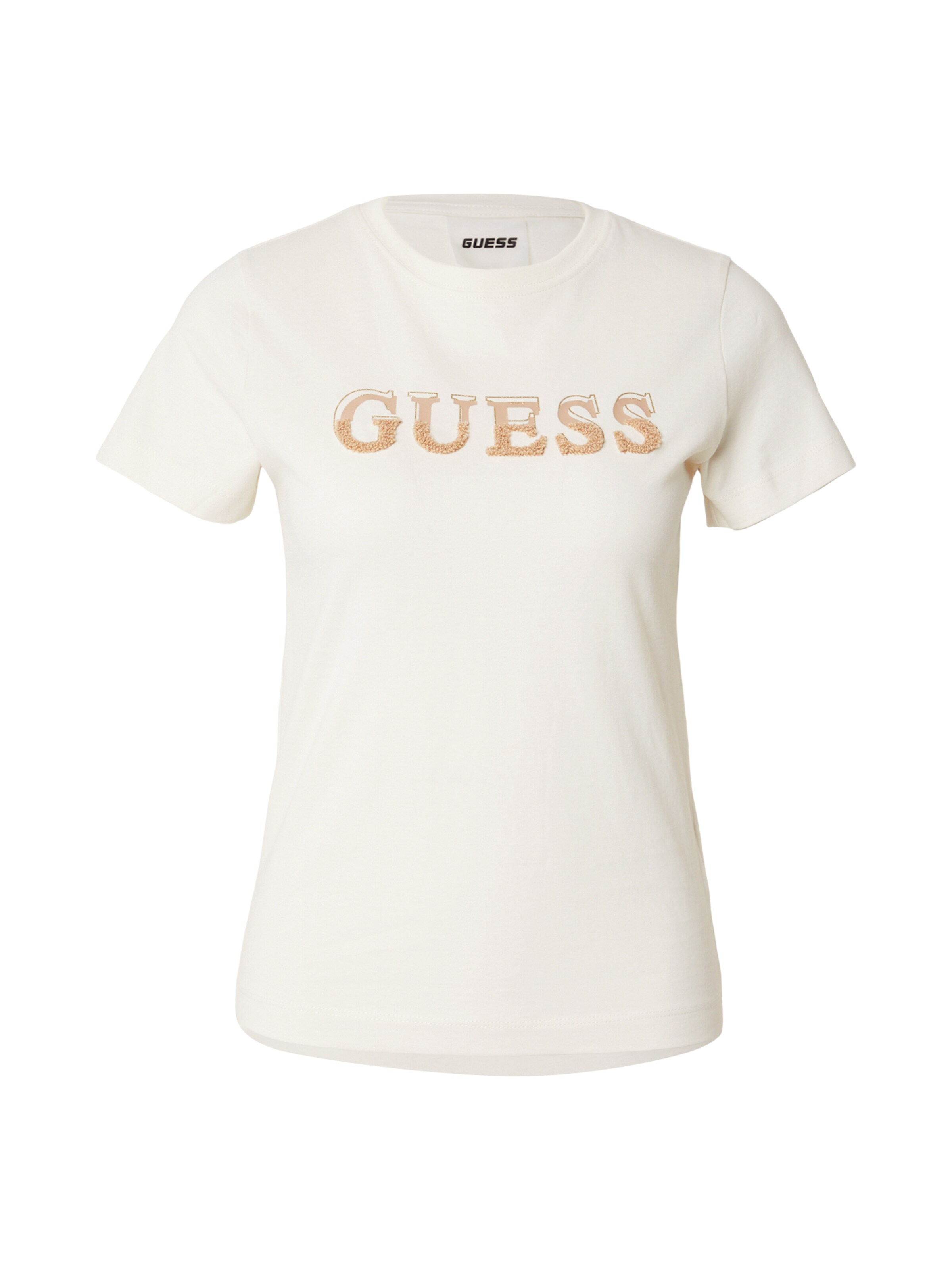 Tricou 'FAUSTA' de la GUESS pe bej: față