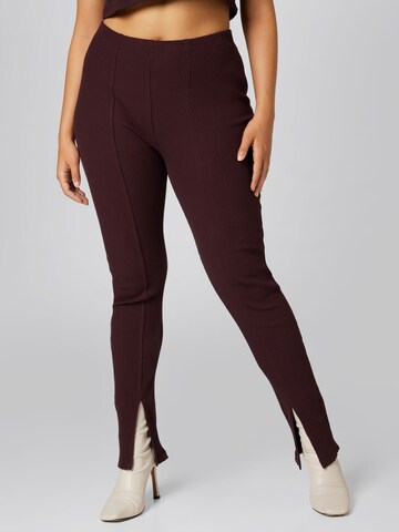 A LOT LESS - Skinny Leggings 'Indira' em castanho