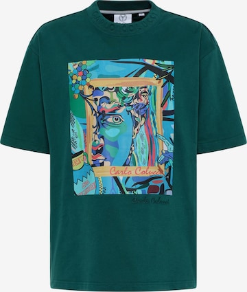 Carlo Colucci Shirt ' De Tommaso ' in Groen: voorkant