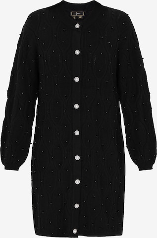 faina Gebreid vest in Zwart: voorkant