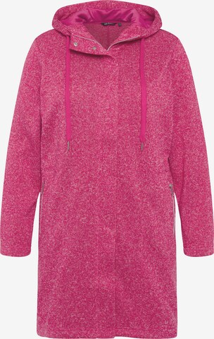 Ulla Popken Zip-Up Hoodie in Pink: front