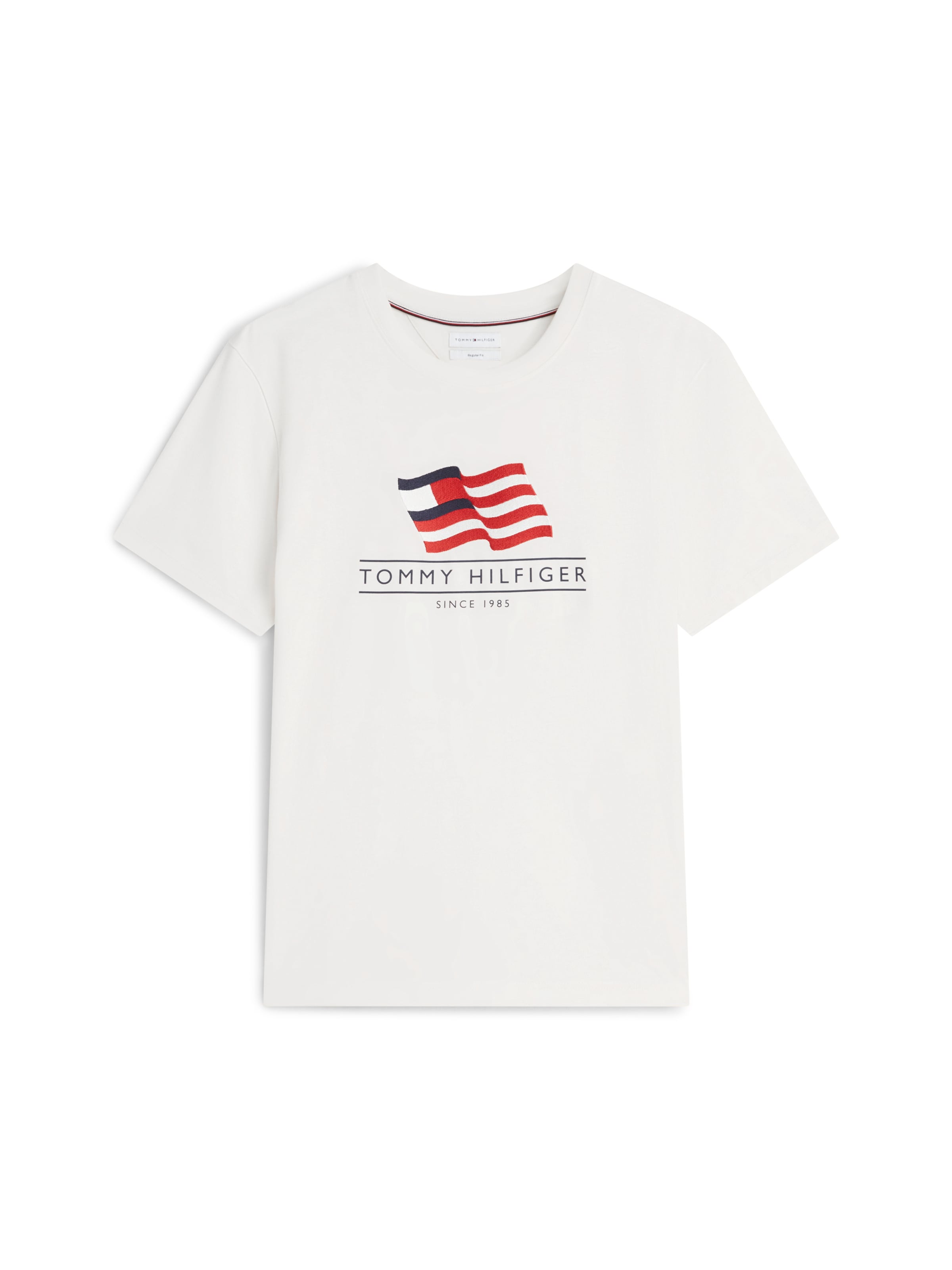 TOMMY HILFIGER Paita 'MAIN FLAG' värissä norsunluu / laivastonsininen / punainen, Tuotenäkymä