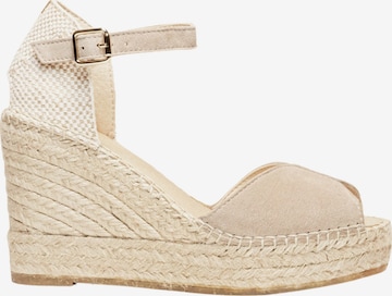 Alhamas Strap Sandals 'Alpargata Cuña' in Grey: front