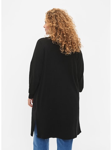 Zizzi Gebreid vest 'Mella' in Zwart