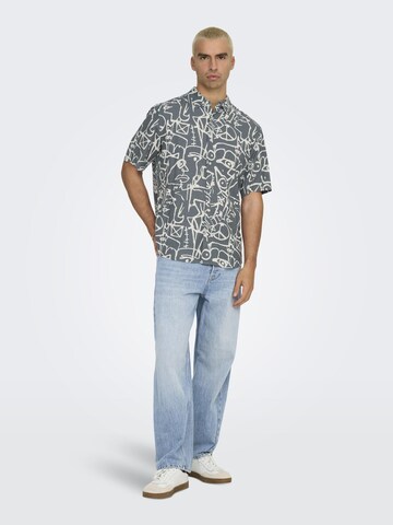 Only & Sons Slim fit Overhemd 'ONSBud' in Grijs