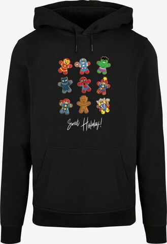 ABSOLUTE CULT Sweatshirt 'Marvel - Gingerbread Avengers' in Black: front