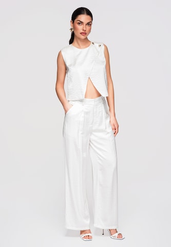 Wide Leg Pantalon à pince Ombre en blanc