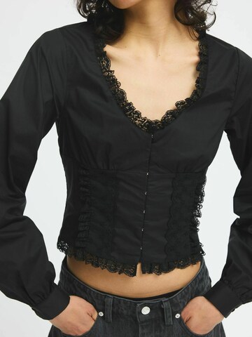 Chemisier 'Daphne' Résumé en noir