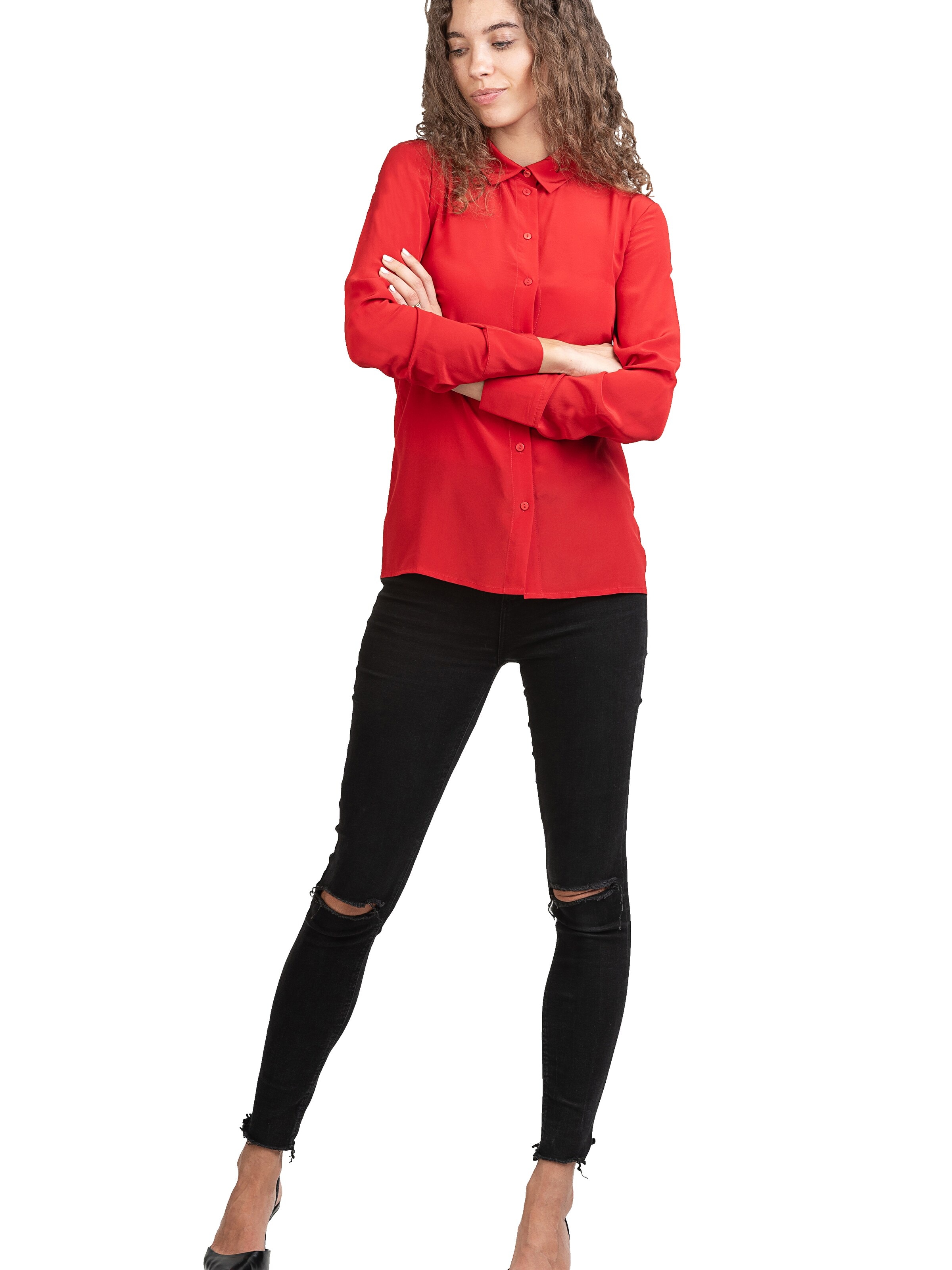 Posh Gear Blouse 'Seidenbluse Collettoseta' in Rood