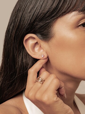 Hey Happiness Oorbellen 'Pink Gemstone' in Goud