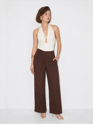 Wide Leg Pantalon 'Hose' Bianco Lucci en marron : devant