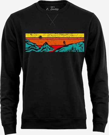 Cotton Prime Sweatshirt 'Let's Hiking' in Zwart: voorkant