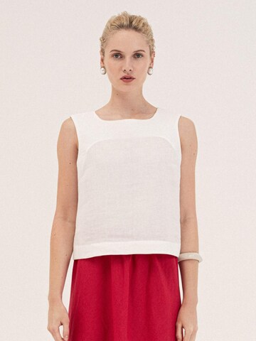 AmourLinen Top 'Lucia'‌‌‌‌‌‌‌ in Weiß: Vorderseite