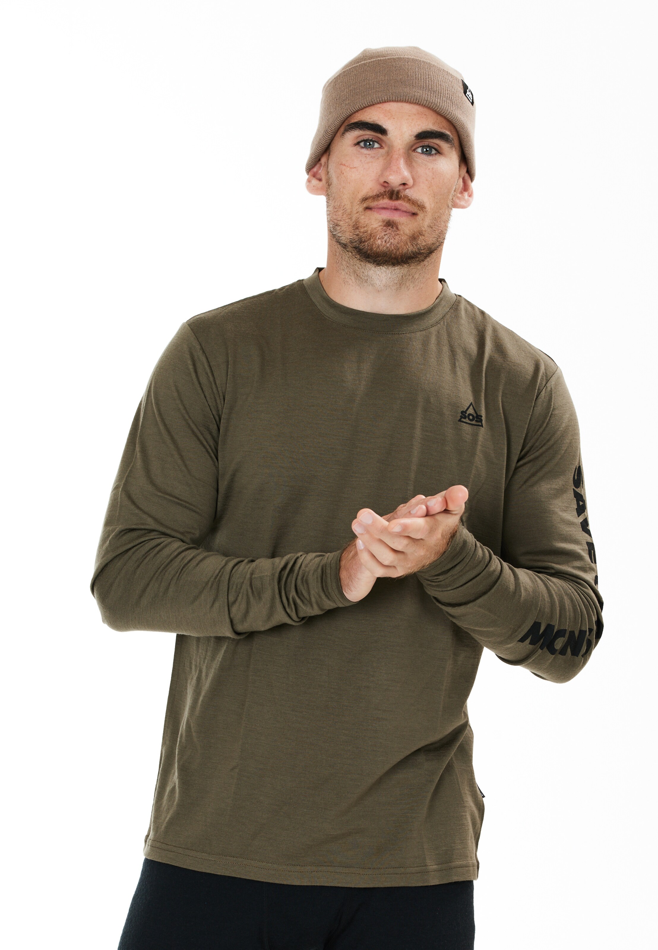 SOS Shirt 'Røldal' in Bruin: voorkant