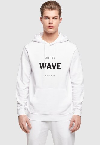 Merchcode Sweatshirt ' Summer - Life is a wave' in Weiß: Vorderseite