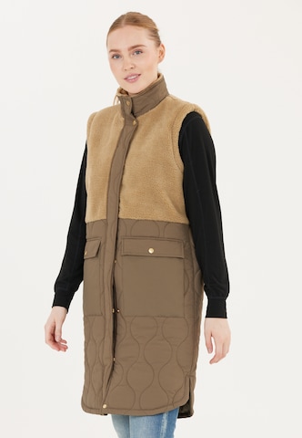 Weather Report Sportbodywarmer 'Hollie' in Beige: voorkant