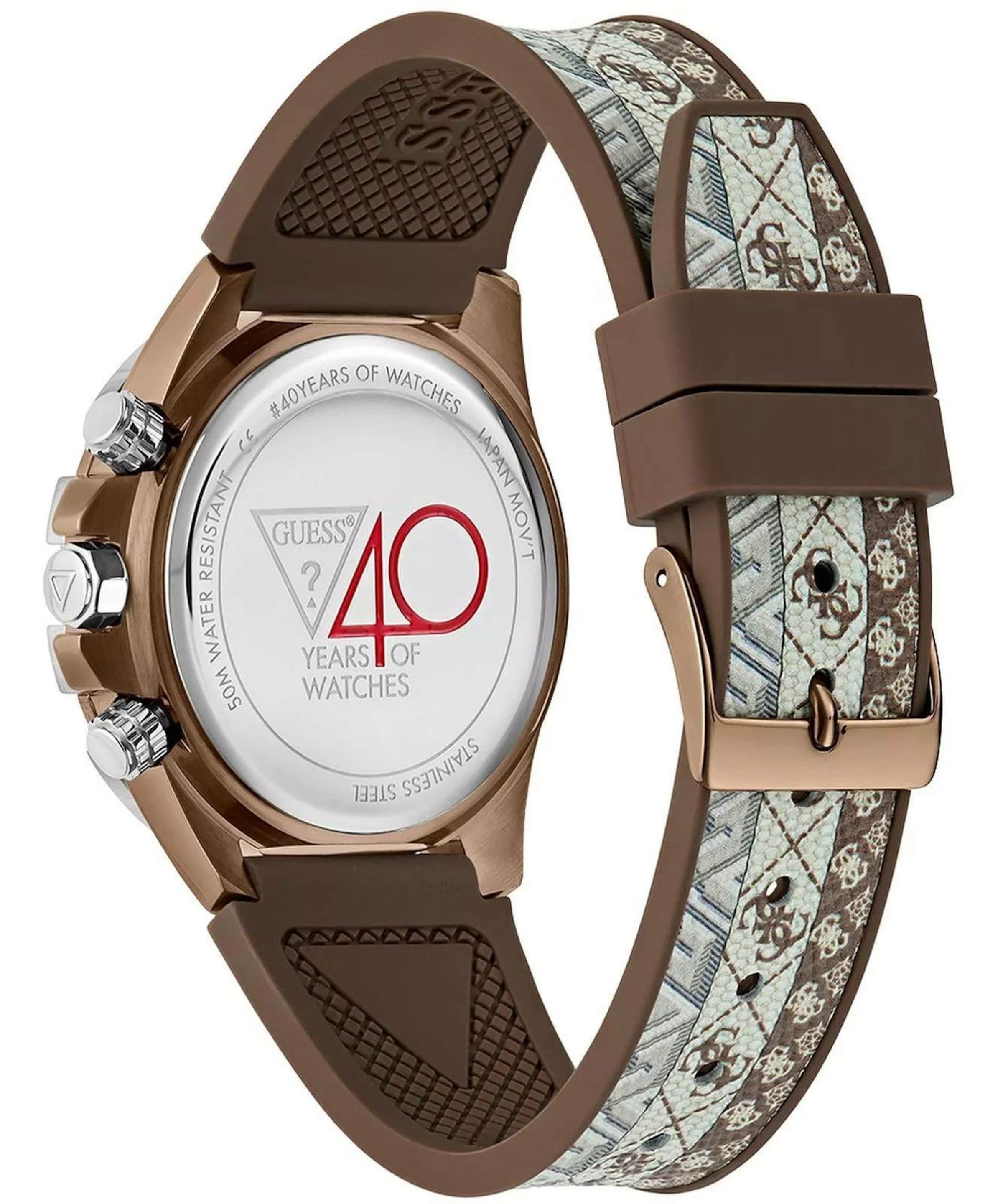 GUESS Analoguhr in Bronze