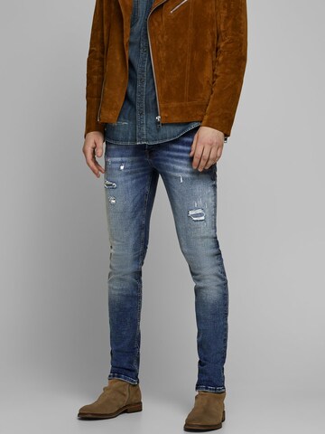 Coupe slim Jean 'Glenn' JACK & JONES en bleu : devant