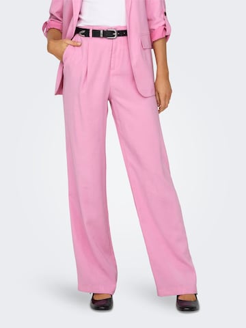 ONLY Wide leg Pleat-Front Pants 'Aris' in Pink: front