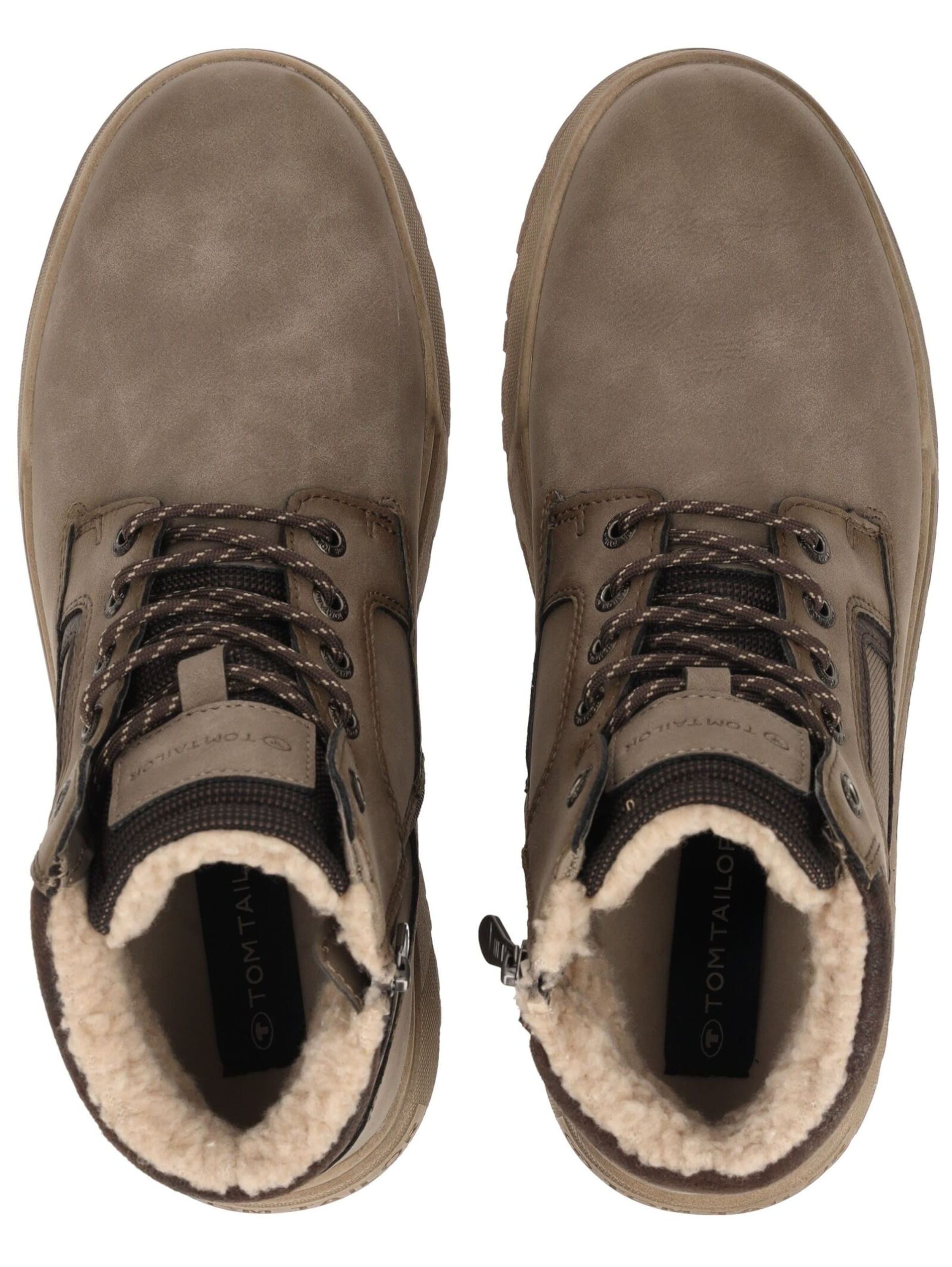 TOM TAILOR Lace-Up Boots in Grey