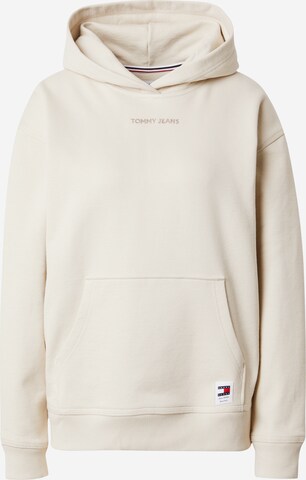 Sweat-shirt Tommy Jeans en beige : devant