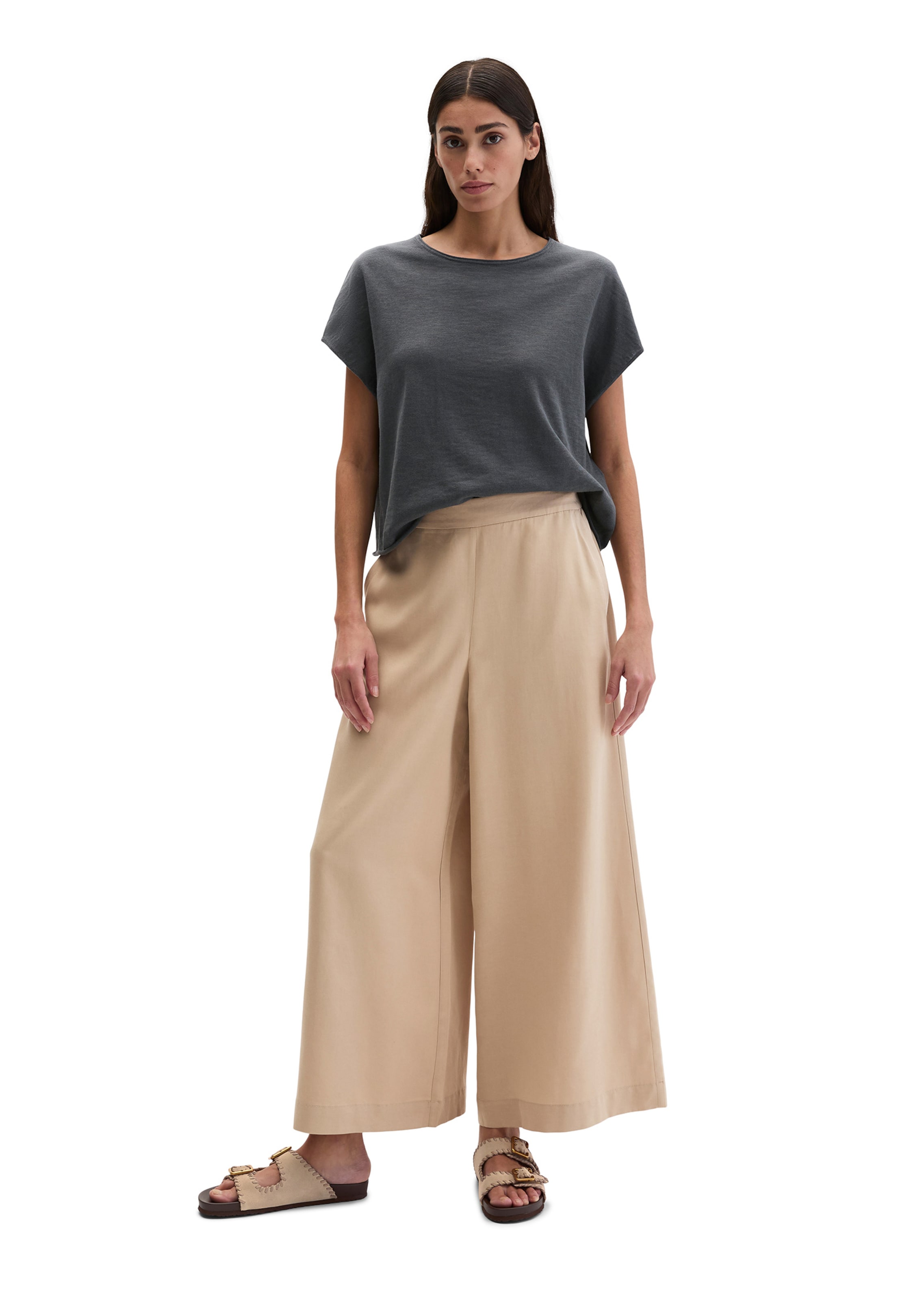 Wide Leg Pantalon Marc O'Polo en beige