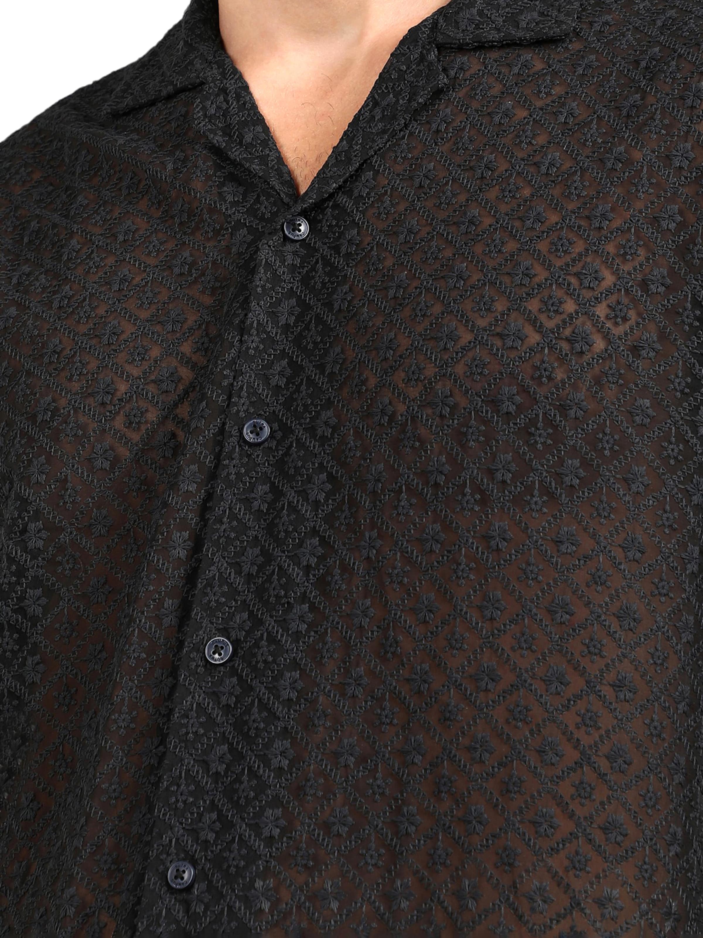 Campus Sutra Klasický střih Košile 'Milan' – černá